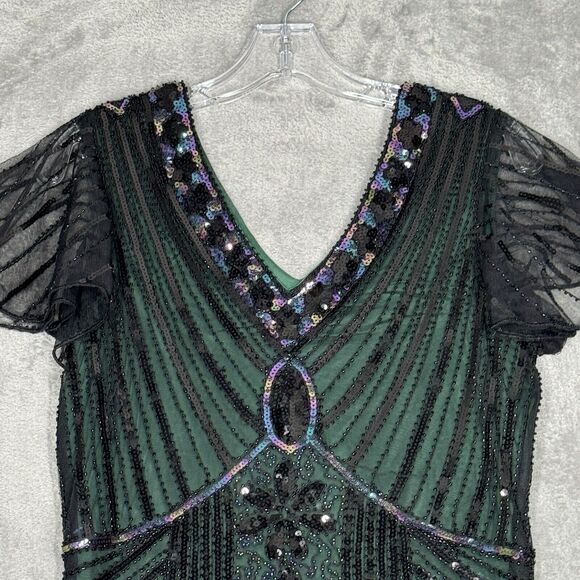 Fundaisy Dress Womens Small Black Green Sequin‎ Dark Fairy Witchcore Whismygoth - Picture 4 of 8